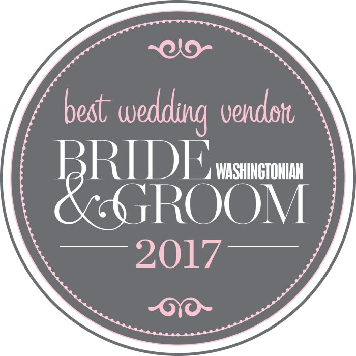Washingtonian Bride & Groom Best Wedding Vendor 2017